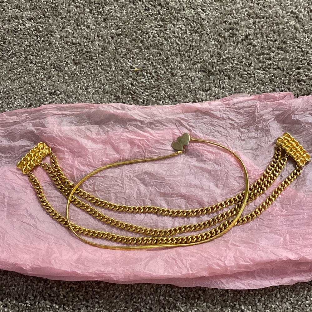 2 Piece Gold Pant Belt Accessory Set